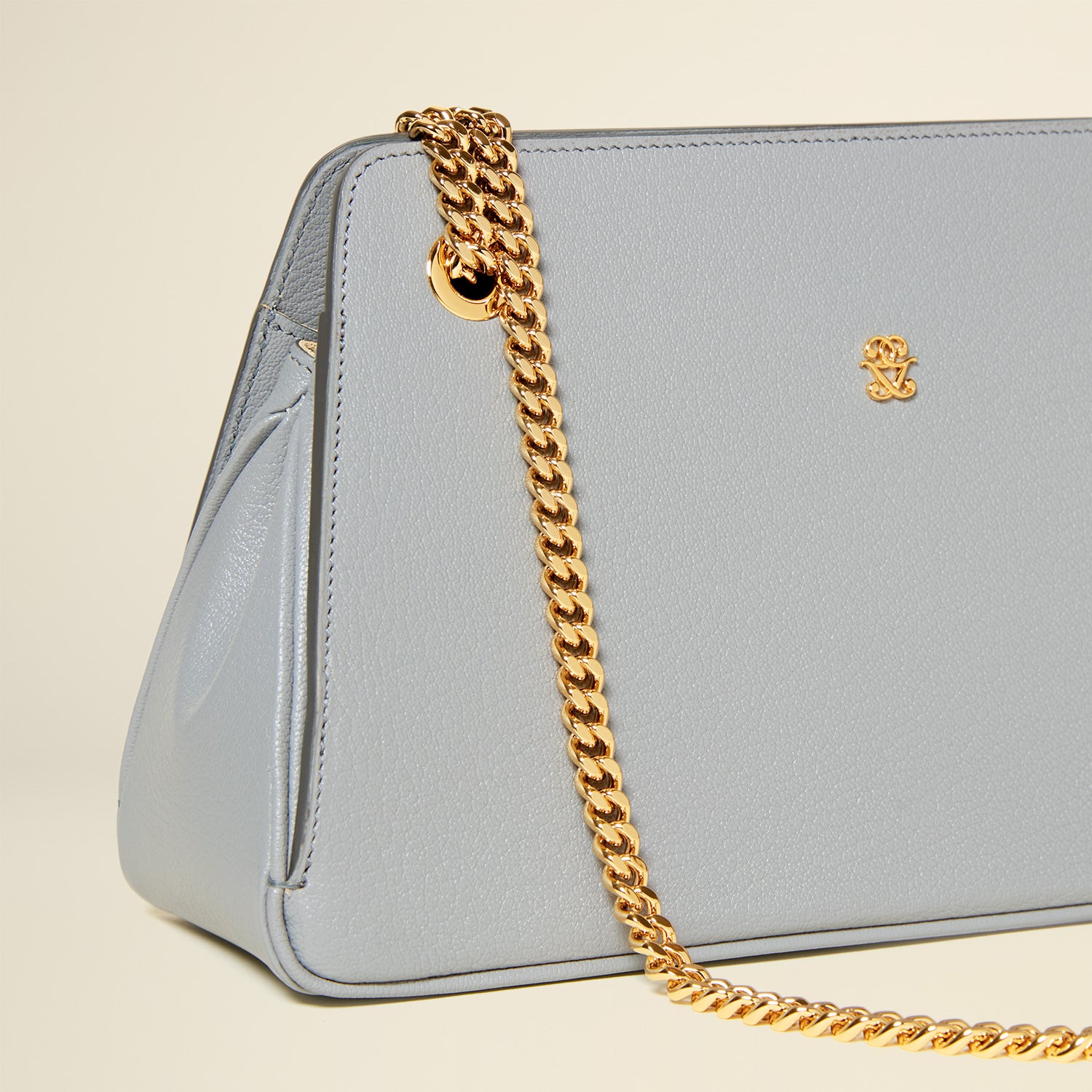 Germaine Guérin Sac Lorette Chèvre Gris Paris Détail