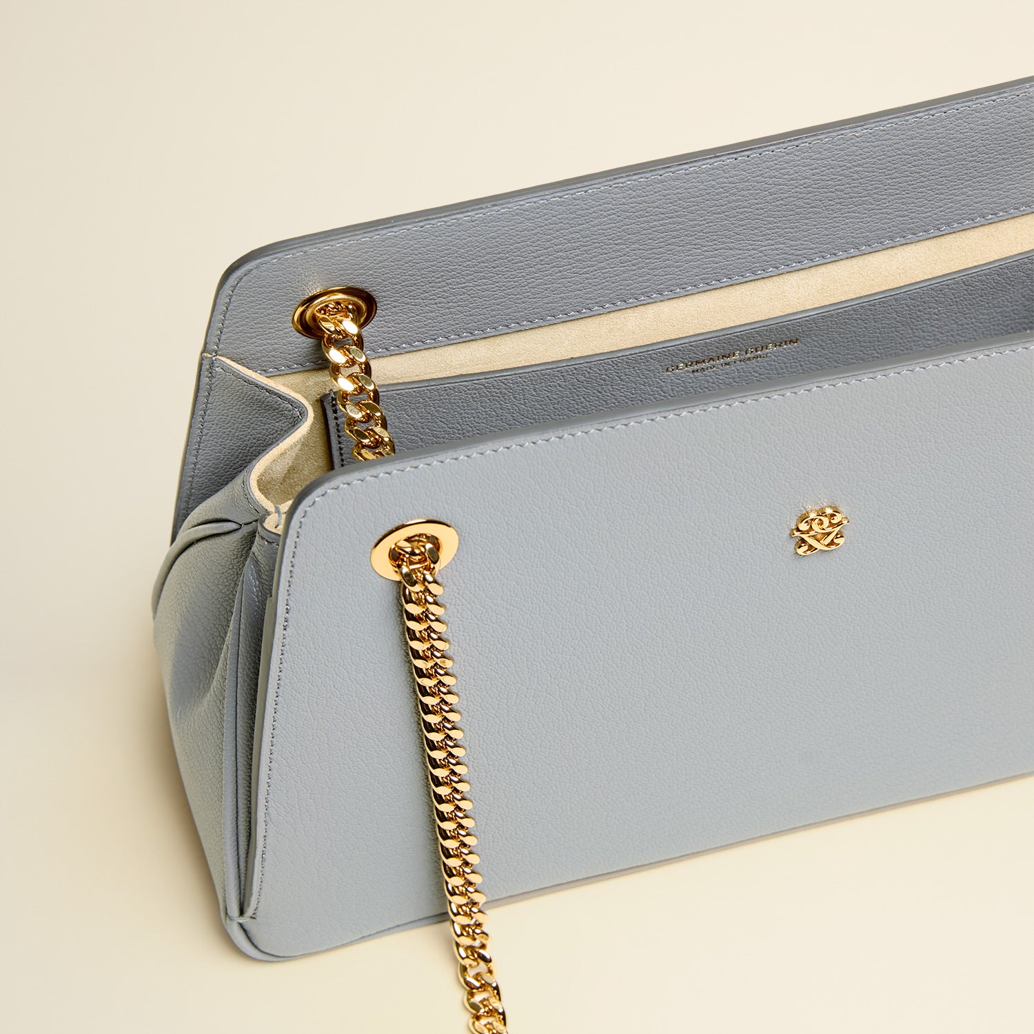 Germaine Guérin Sac Lorette Chèvre Gris Paris Intérieur