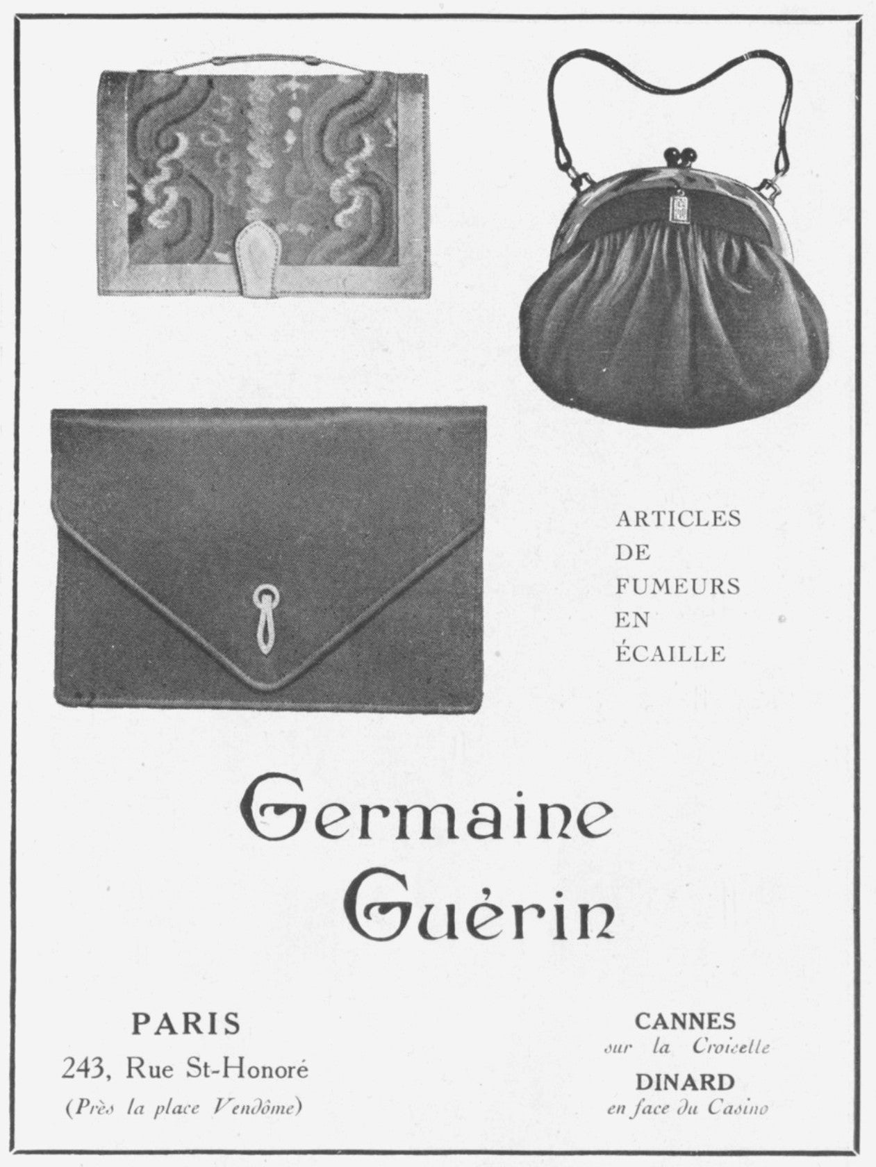 Germaine Guérin Publicité 1923 Histoire