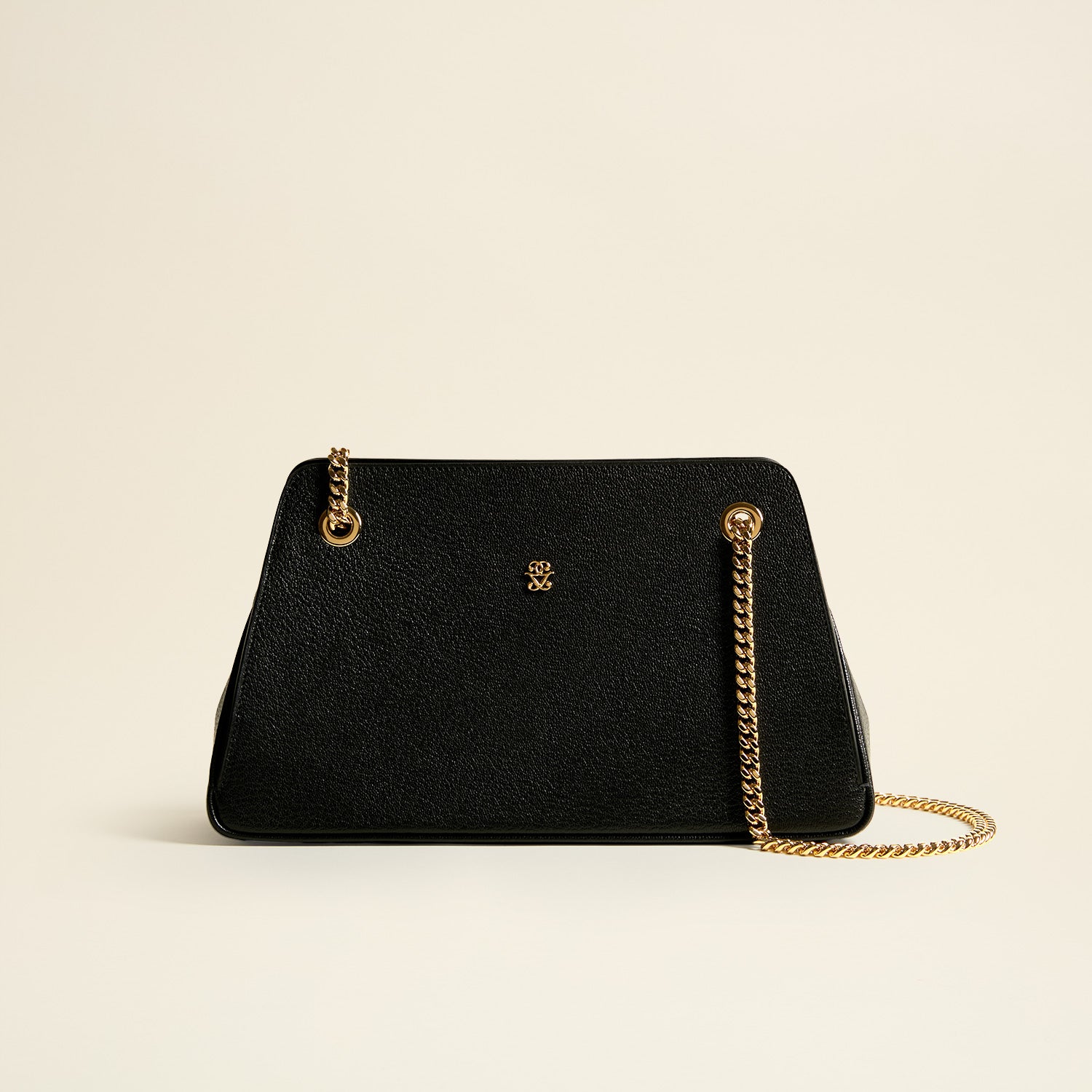 Germaine Guérin Sac Lorette Chèvre Noir Face