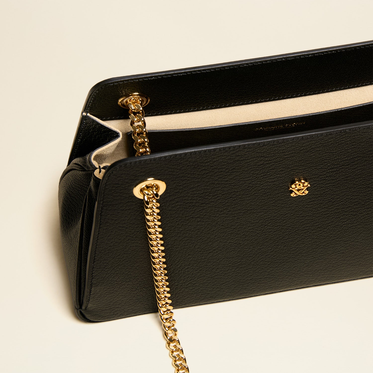 Germaine Guérin Sac Lorette Chèvre Noir Détail